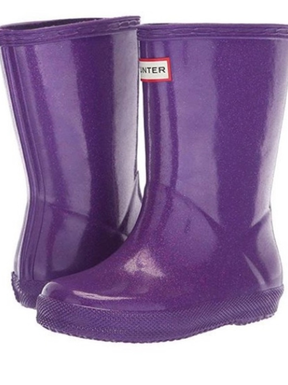 Hunter Purple Glitter Kids Rain Boots